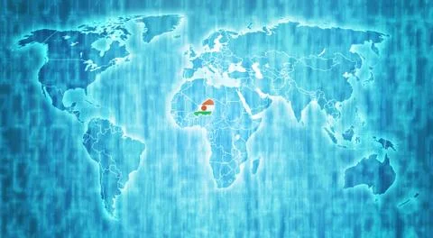 Niger territory on world map Stock Illustration