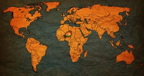 Niger territory on world map Stock Illustration
