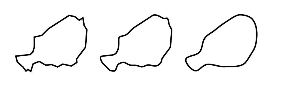 Niger vector country map in three levels of smoothness Stock Illustration