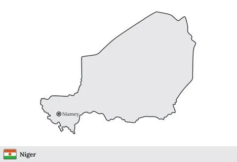 Niger vector map with the capital city of Niamey Stock Illustration