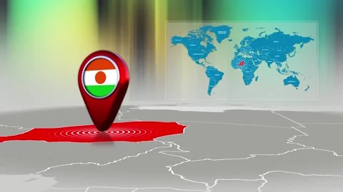 Niger World Map Pin Location Background Loop 4k Stock Footage 341771704