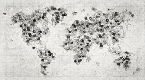 Niger Zinder Stamp World Map Stock Illustration
