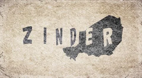 Niger Zinder Typography Map Stock Illustration