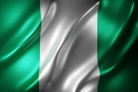 Nigeria 3d flag Stock Illustration