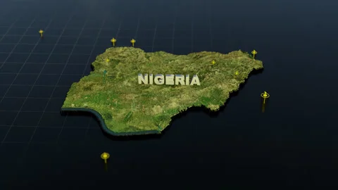 Nigeria 3D Map With Animation Stock Footage 308952336