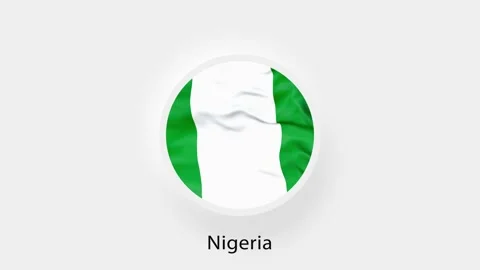 Nigeria Circular Flag Loop. Animated national flag of Nigeria. Realistic Nigeria Stock-Footage 164266787