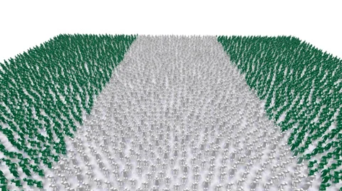 Nigeria Crowd Flag 스톡 동영상 35118028