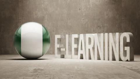 Nigeria. E-Learning  Concept Illustrazione stock