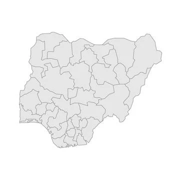 Nigeria editable vector political map EPS Stock Illustration
