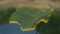 Nigeria extruded. Blue Marble. 4k or 4k+ Resolution