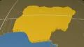 Nigeria extruded. Solids. Graticule. 4k or 4k+ Resolution