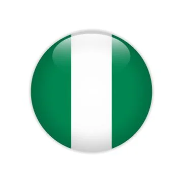 Nigeria flag on button Illustrazione stock