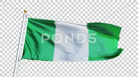 Nigeria flag, close up, isolated with alpha channel Stock Photos
