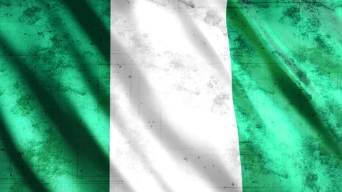 Nigeria Flag Grunge Stock Footage