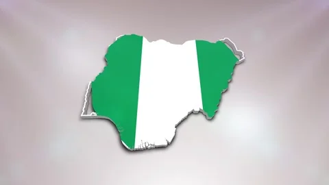Nigeria Flag on Map Stock Footage 277947063