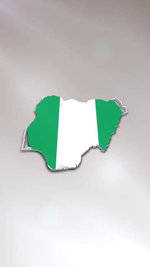 Nigeria Flag on Map 库存影片 278174112