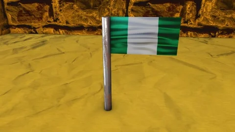 Nigeria Flag Post - Orbiting Shot Video stock 271028545