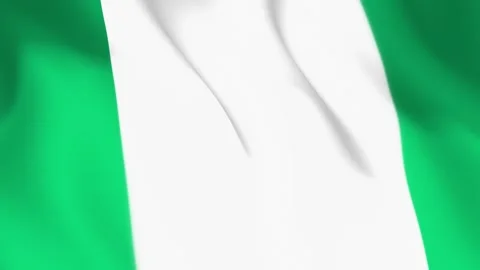 Nigeria Flag Seamless Loop 4k 60fps on Sky Background Stock Footage 340345353