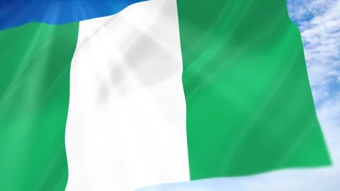 Nigeria Flag Seamless Loop 4k 60fps on Sky Background Stock Footage 341675811