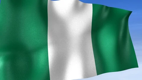 Nigeria Flag - Set of 3 Angles with Masks [3WaveSeries] Stock Footage 102773038