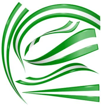 Nigeria flag set Stock Illustration