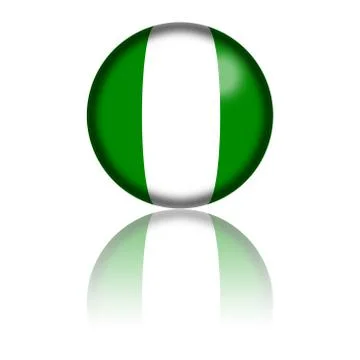 Nigeria Flag Sphere 3D Rendering Stock Illustration