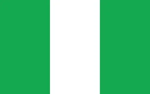 Nigeria flag vector graphic. Rectangle Nigerian flag illustration. Nigeria co Stock Illustration