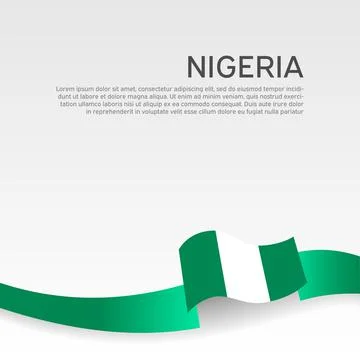 Nigeria flag on white background. Vector banner design, nigeria national poster Stock Illustration
