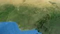 Nigeria, glide over the map, outlined 4k or 4k+ Resolution