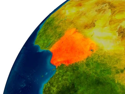 Nigeria on globe Stock Illustration