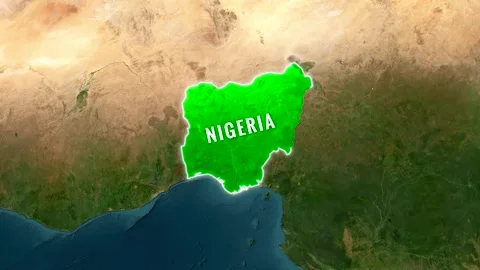 Nigeria highlighted on a global map with flag animation motion footage Stock-Footage 343950374