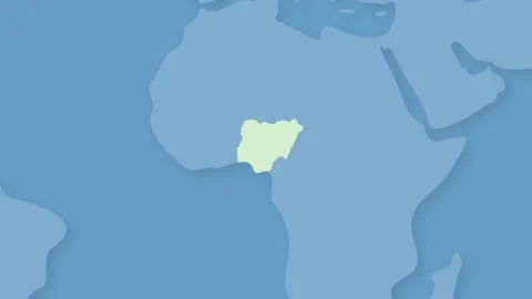 Nigeria Highlighted on World Map, West Africa Country Location Illustration Stock Footage 340557490