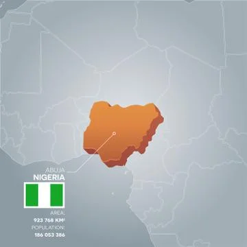 Nigeria information map. Stock Illustration