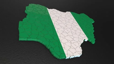 Nigeria map 3d. 3d map of Nigeria. Stock Footage 274503989
