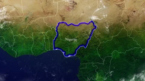 NIGERIA Map With Borders Stock Footage 318677326