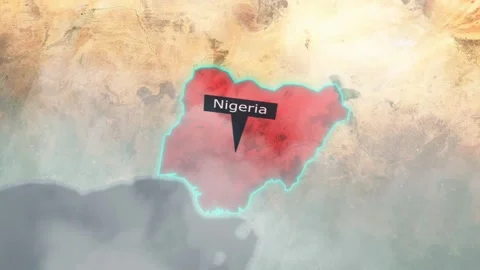Nigeria Map - Clouds Effect Stock-Footage 267736091