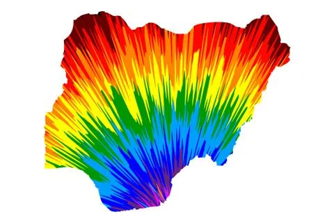 Nigeria - map is designed rainbow abstract colorful pattern, Federal Republic Illustrazione stock