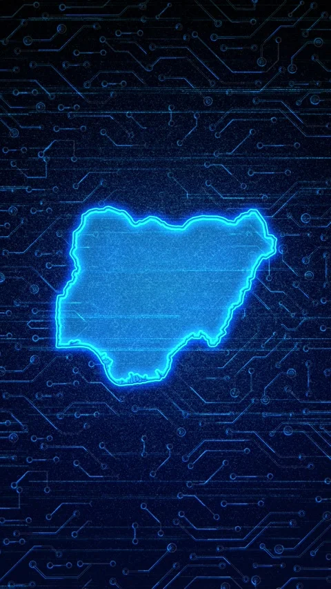 Nigeria Map Digital Technology Opener Stock Footage 336313504