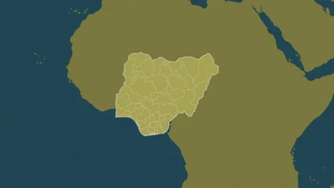 Nigeria map - extract. Regions. Pattern. Stock Footage 241709555