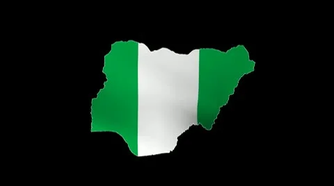 Nigeria map flag with alpha channel Video stock 8984289