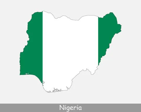 Nigeria Map Flag 库存插图