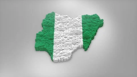 Nigeria Map with Flag Intro Background Stock Footage 315164610