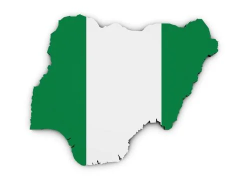 Nigeria Map Flag Shape Stock Illustration