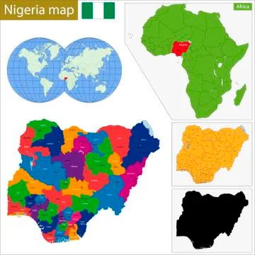 Nigeria map Stock Illustration