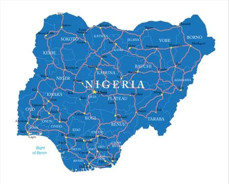 Nigeria map Stock Illustration