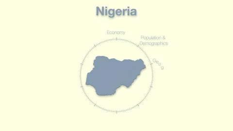 Nigeria MAP revealingmotion graphics data elements Stock Footage 339860717