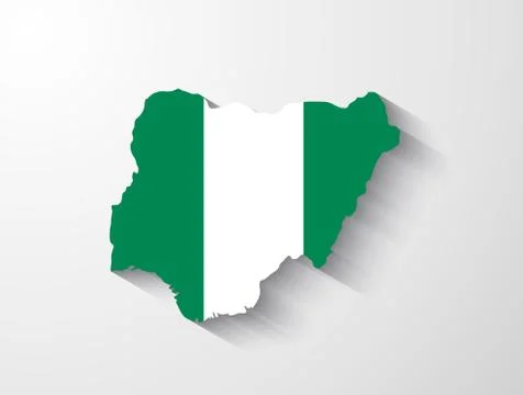 Nigeria map with shadow effect Stock Illustration