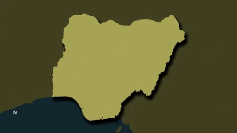 Nigeria map - solid. Shadow. Pattern. Labels Stock Footage 322722344