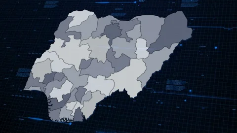 Nigeria network map Stock Footage 87977328