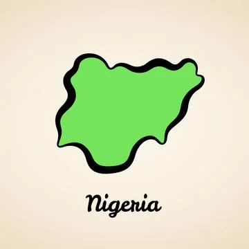 Nigeria - Outline Map Illustrazione stock